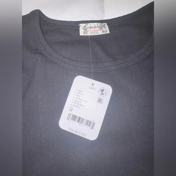 Intimately by Free People Black Baby Tee NWT - Picture 4 of 4